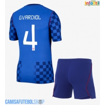 Camisa de time de futebol Croácia Josko Gvardiol #4 Replicas 2º Equipamento Infantil Mundo 2026 Manga Curta (+ Calças curtas)